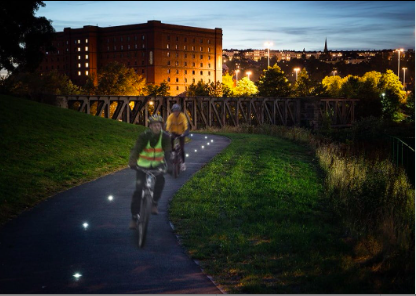 Balisage LED piste cyclable